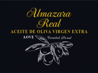 Etiqueta de Aceite de Oliva Virgen Extra Picual de Almazara Real Mancha Real Jaén